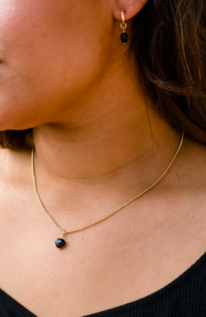 Able - Onyx Heart Pendant Necklace