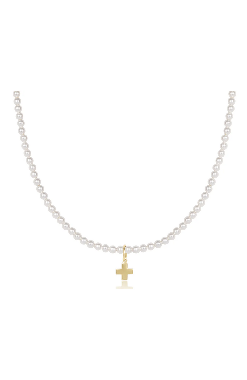 Enewton - 15" Choker Classic 3mm Pearl Signature Cross