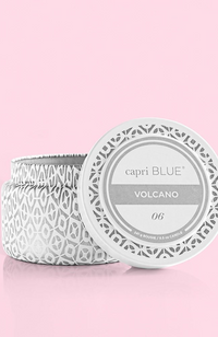 Capri Blue - Volcano White Printed Travel Tin, 8.5 oz