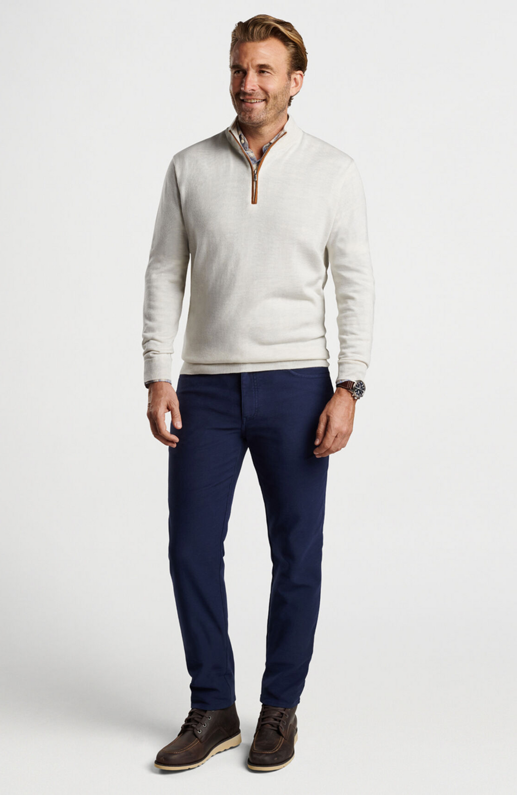 Peter Millar - Autumn Crest Suede Trim Quarter-Zip