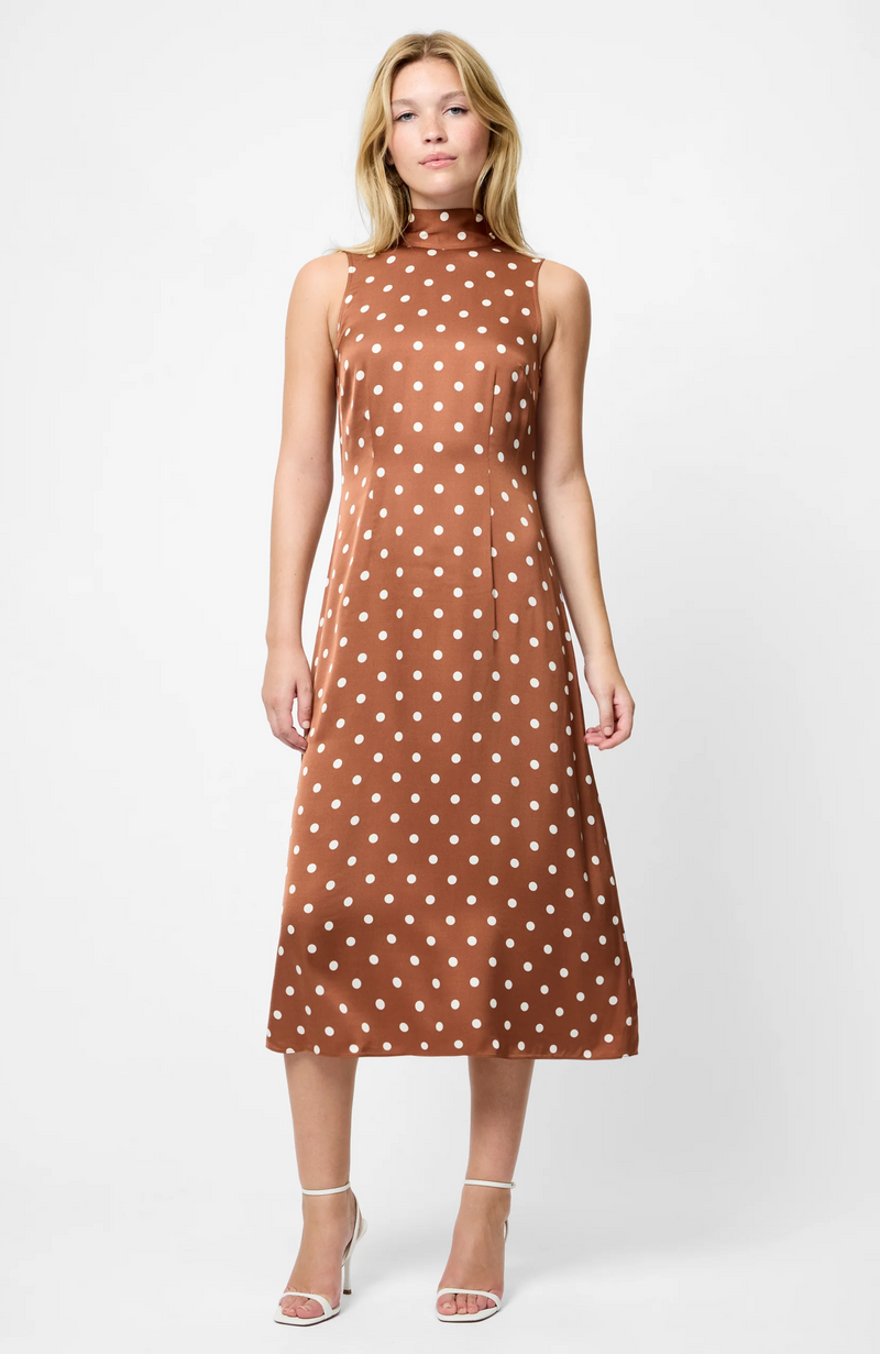 French Connection - Ennis Satin Polka Dot Dress