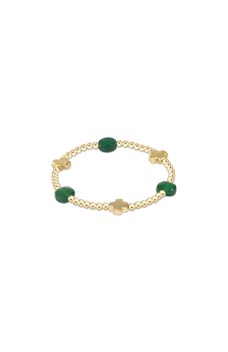 Enewton - Signature Cross Admire 3mm Green Onyx Bracelet