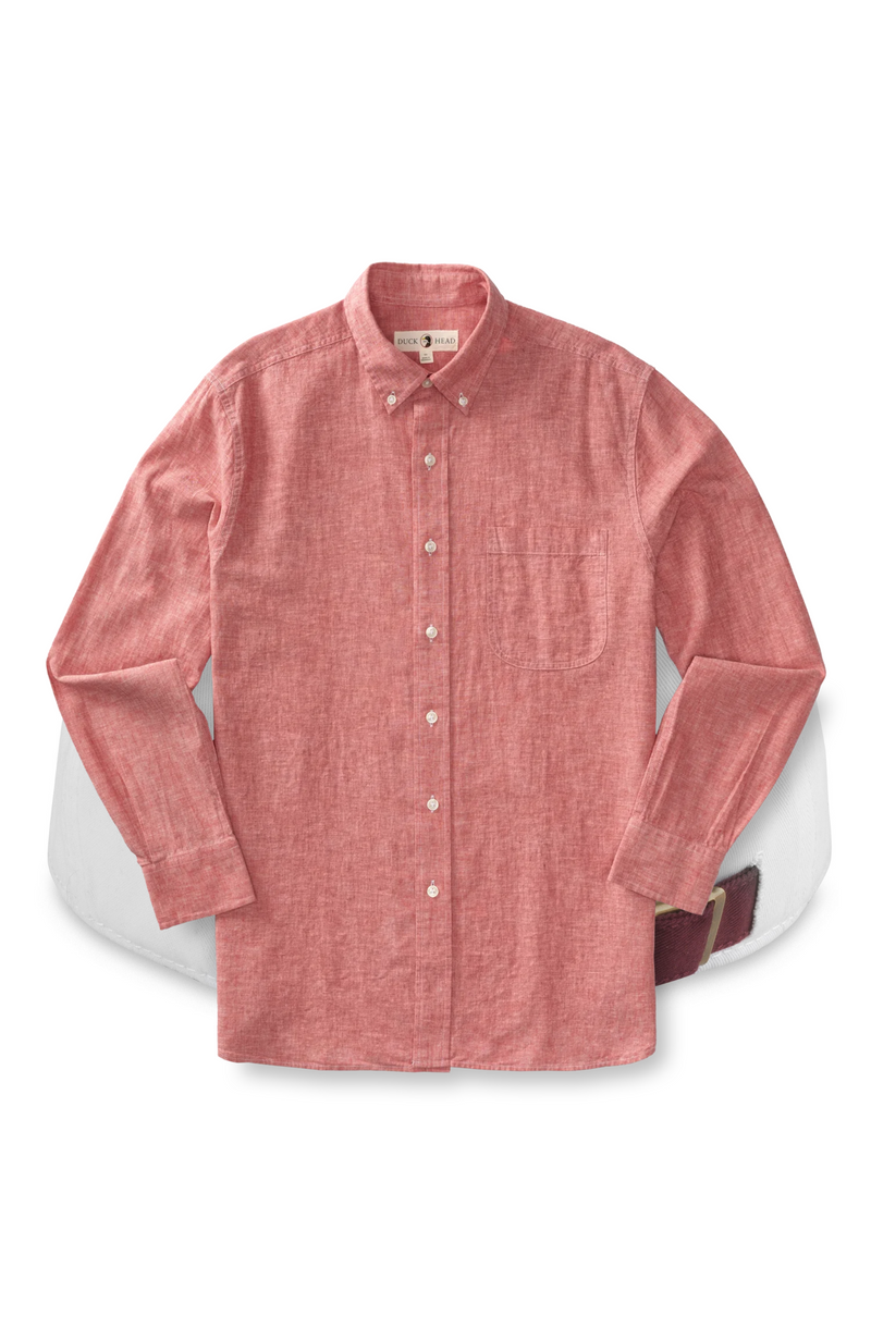 Duck Head - Linen Cotton Oxford Sport Shirt Wallace Solid