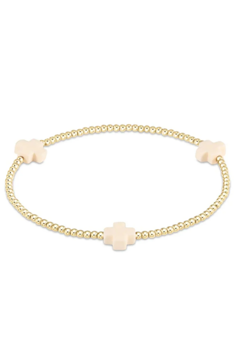 Enewton - Signature Cross Bracelet Small 2mm Off White