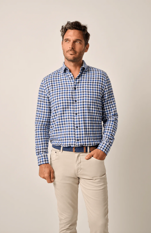 Johnnie-O - Tucked Cotton Blend Button Up Shirt - Millbank