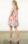 Sleeveless Flower Striped Dress