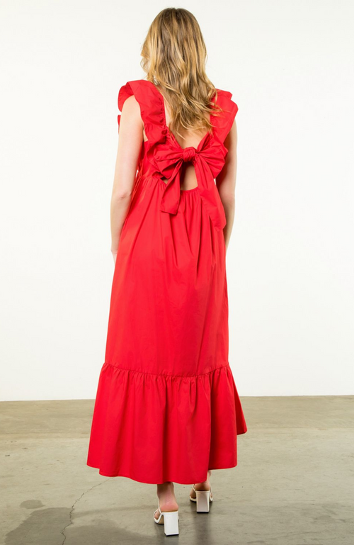 Flutter Sleeve Poplin Dress