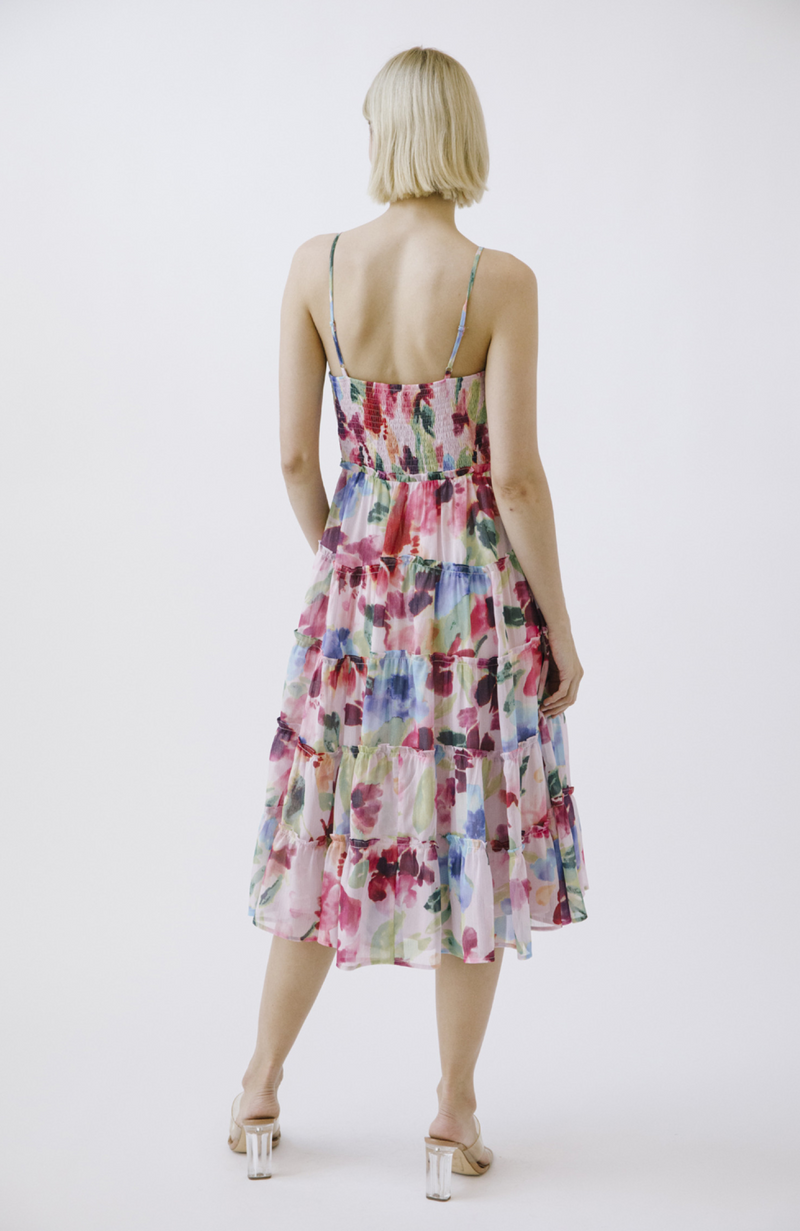 Tea Time Abstract Midi Dress