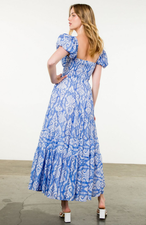 Puff Sleeve Floral Maxi Dress