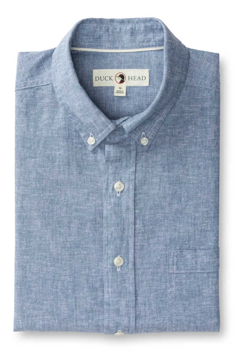 Duck Head - Linen Cotton Oxford Sport Shirt Wallace Solid