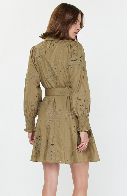 Current Air - Embroidered Mini Shirt Dress