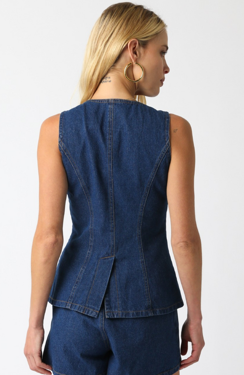 Denim Button Top