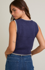 Sleeveless Crew Sweater Top