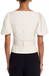 French Connection - Sateen Weave Puff Sleeve Top