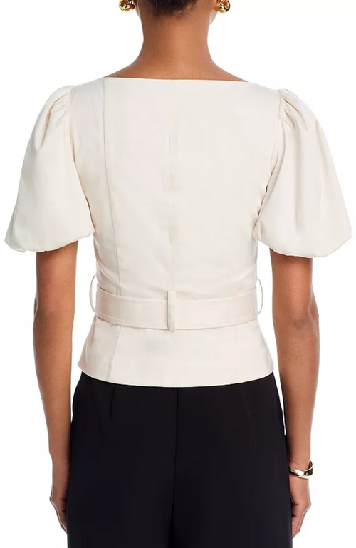 French Connection - Sateen Weave Puff Sleeve Top