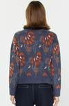 Current Air - Floral Jaquard Zip Sweater