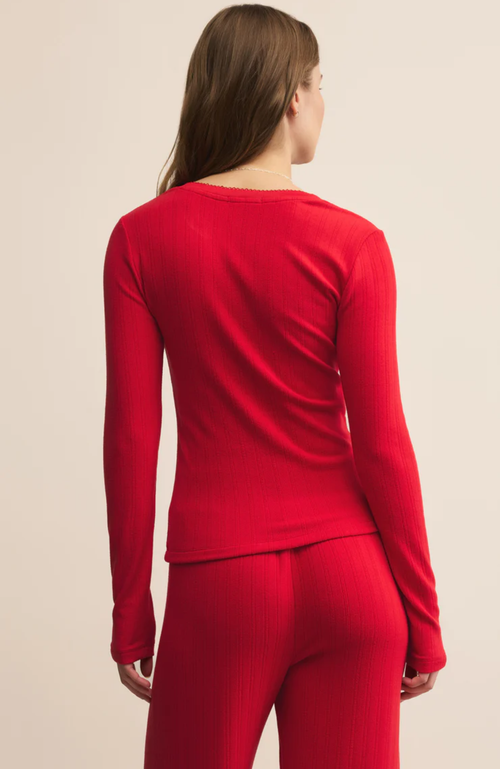 Z Supply - Holly Pointelle Long Sleeve Top