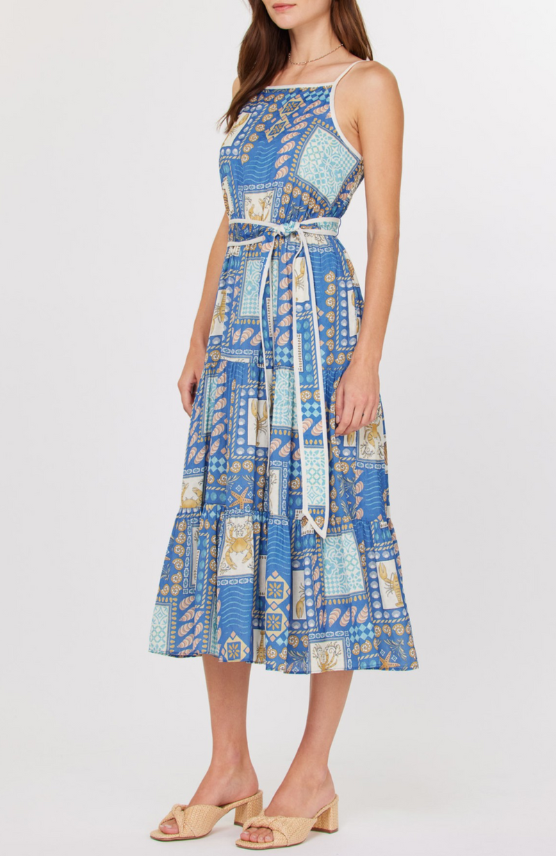 Square Neck Midi Dress W/Tie 310 Rosemont Square Neck Midi Dress W/Tie 310 Rosemont