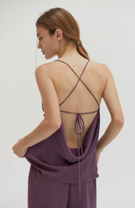 Crescent - Emberly Cowl Neck Satin Top