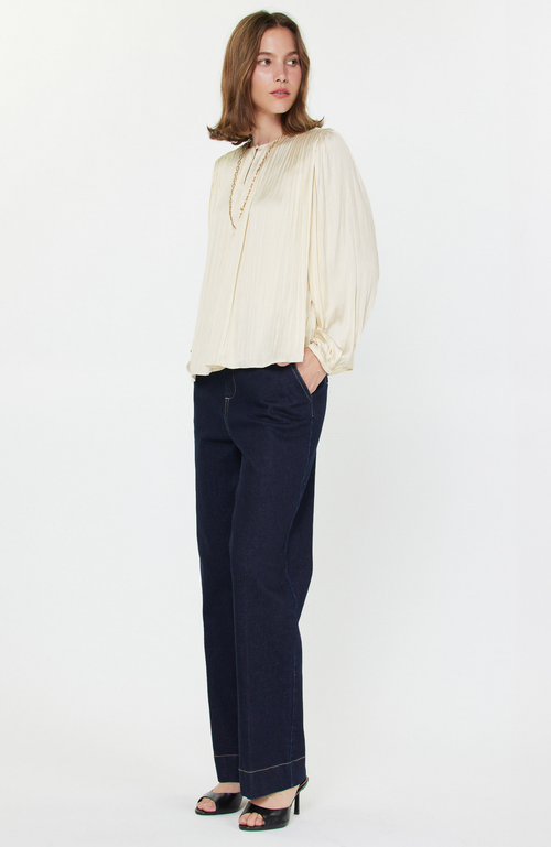 Current Air - Round Neck Pleated Blouse