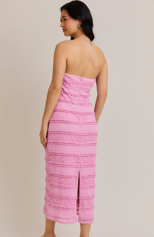 Ruffle My Feathers Tube Midi Dress