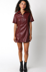 Vegan Leather Mini Dress