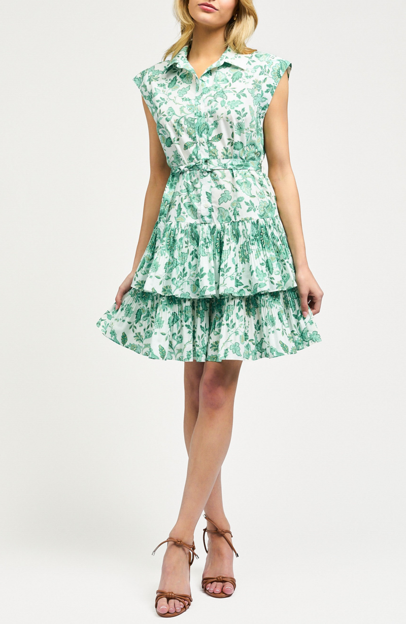 Current Air - Printed Tiered Mini Dress
