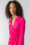 Sanctuary - Cuff Detail Satin Wrap Dress