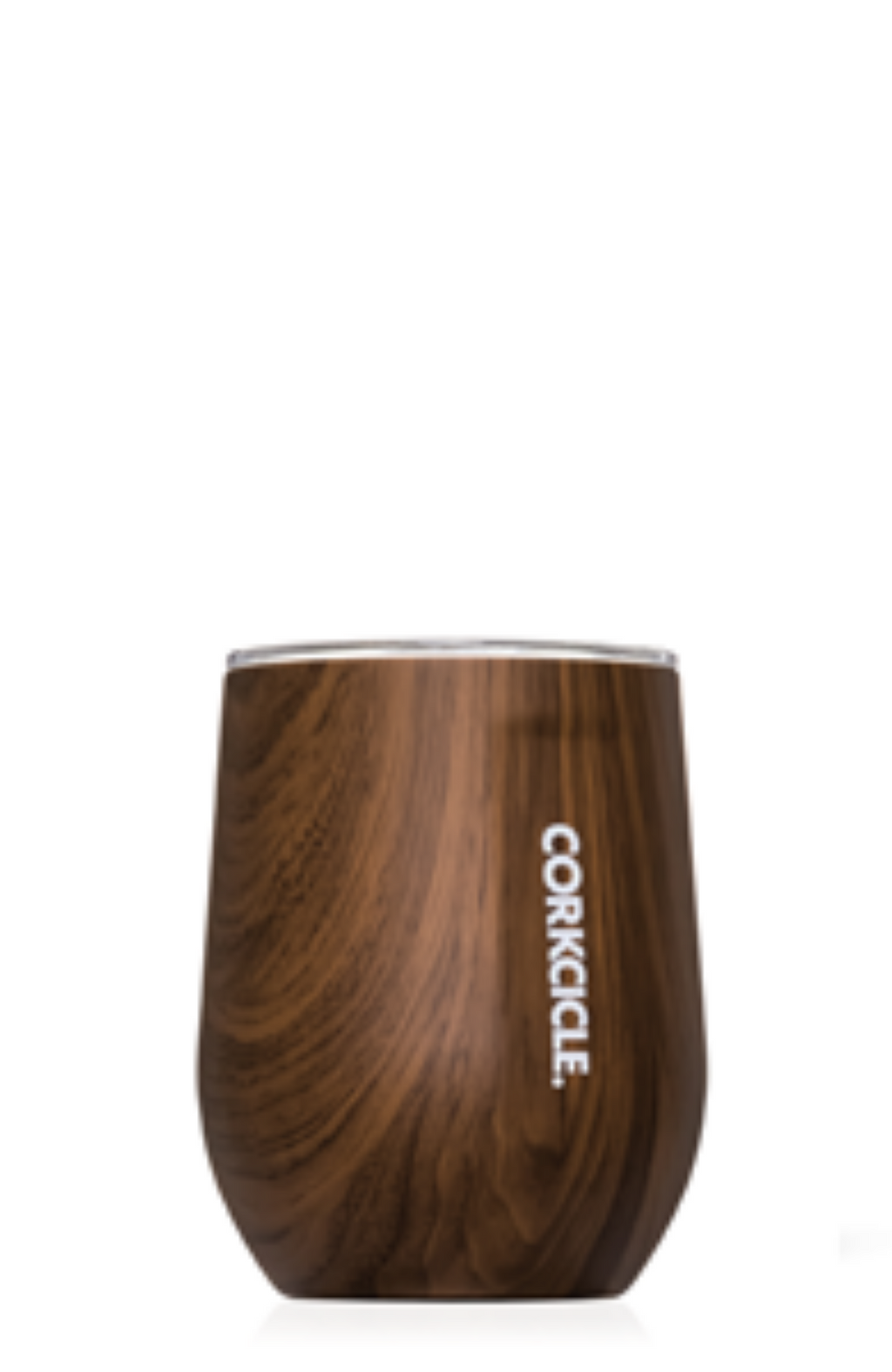 Corkcicle - Stemless Wine Glass Walnut Wood