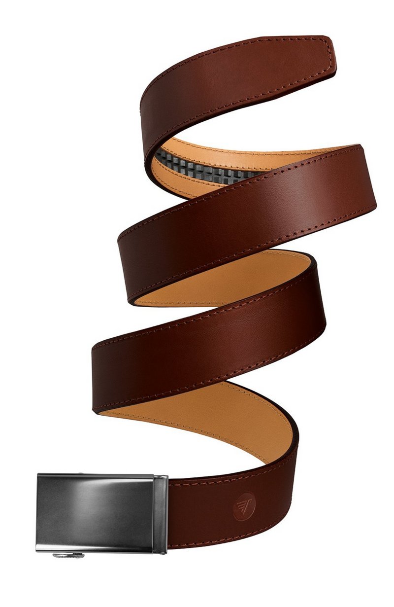 Mission Belt - Brown Italian Leather with Gunmetal Buckle Belt