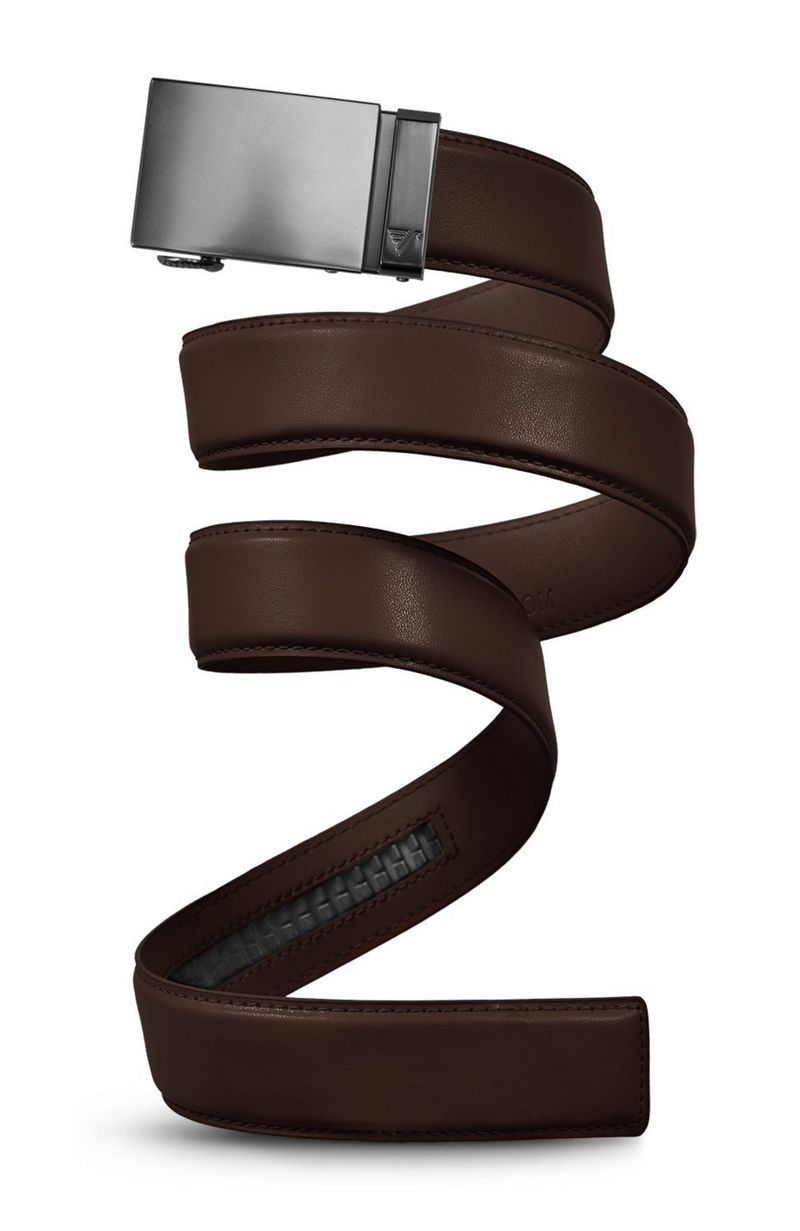 Mission Belt - Brown Leather with Gunmetal Buckle Belt