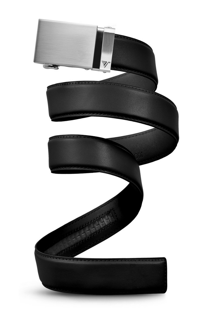 Mission Belt - Black Leather with Steel Buckle