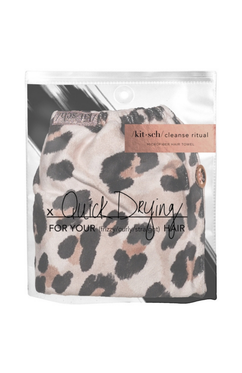 Kitsch - Microfiber Hair Towel Leopard