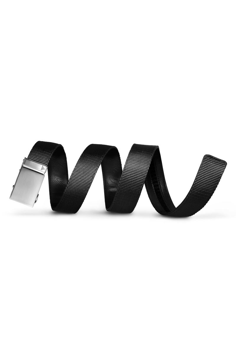 Mission Belt- Steel Buckle with Black Nylon Belt