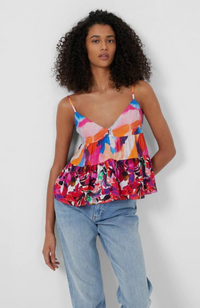 French Connection - Isadora Delphine Patched Tiered Top
