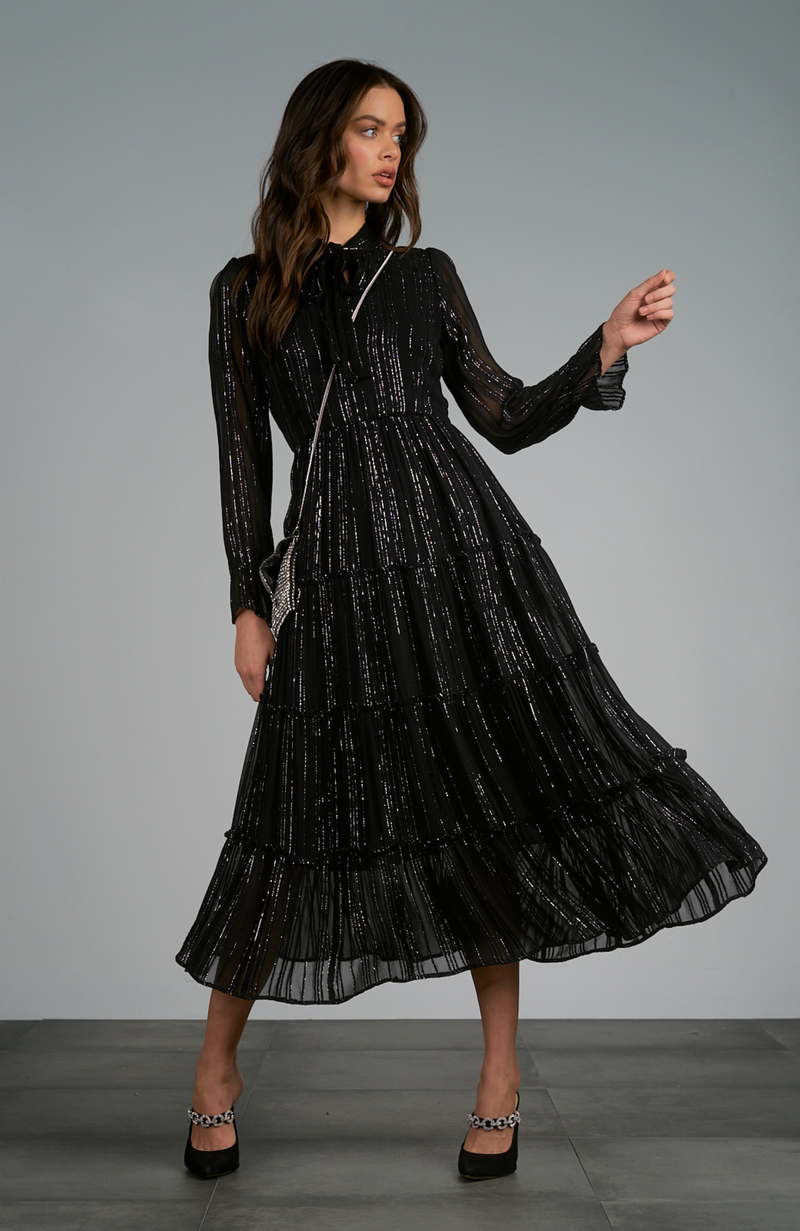 Shimmer Stripe Maxi Dress