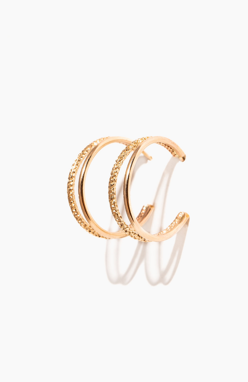 Able - Sparkle Double Hoops