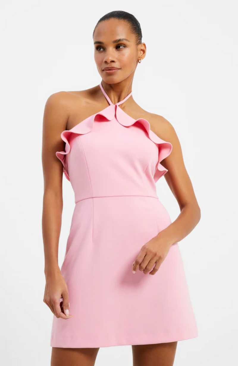 French Connection - Whisper Ruffle Halter Neck Dress