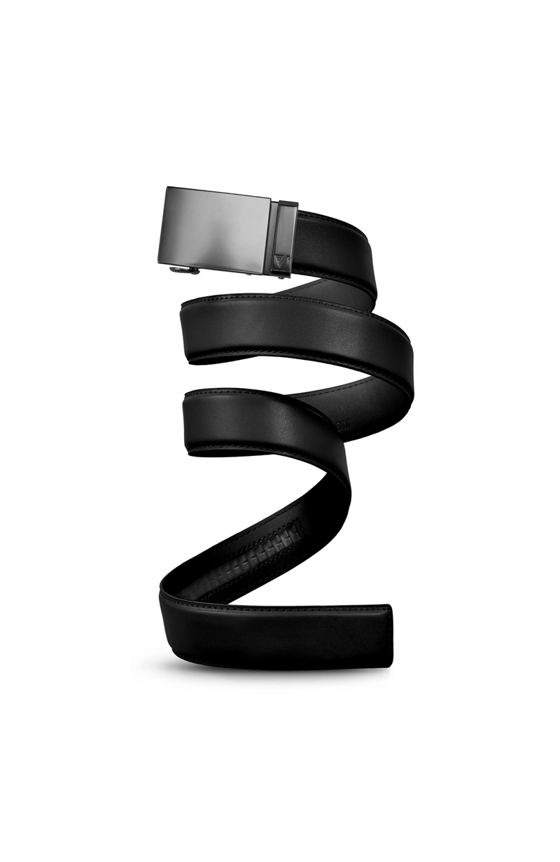 Mission Belt - Gun Metal Black Leather
