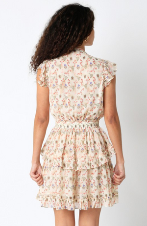 Coral Multi Floral Dress