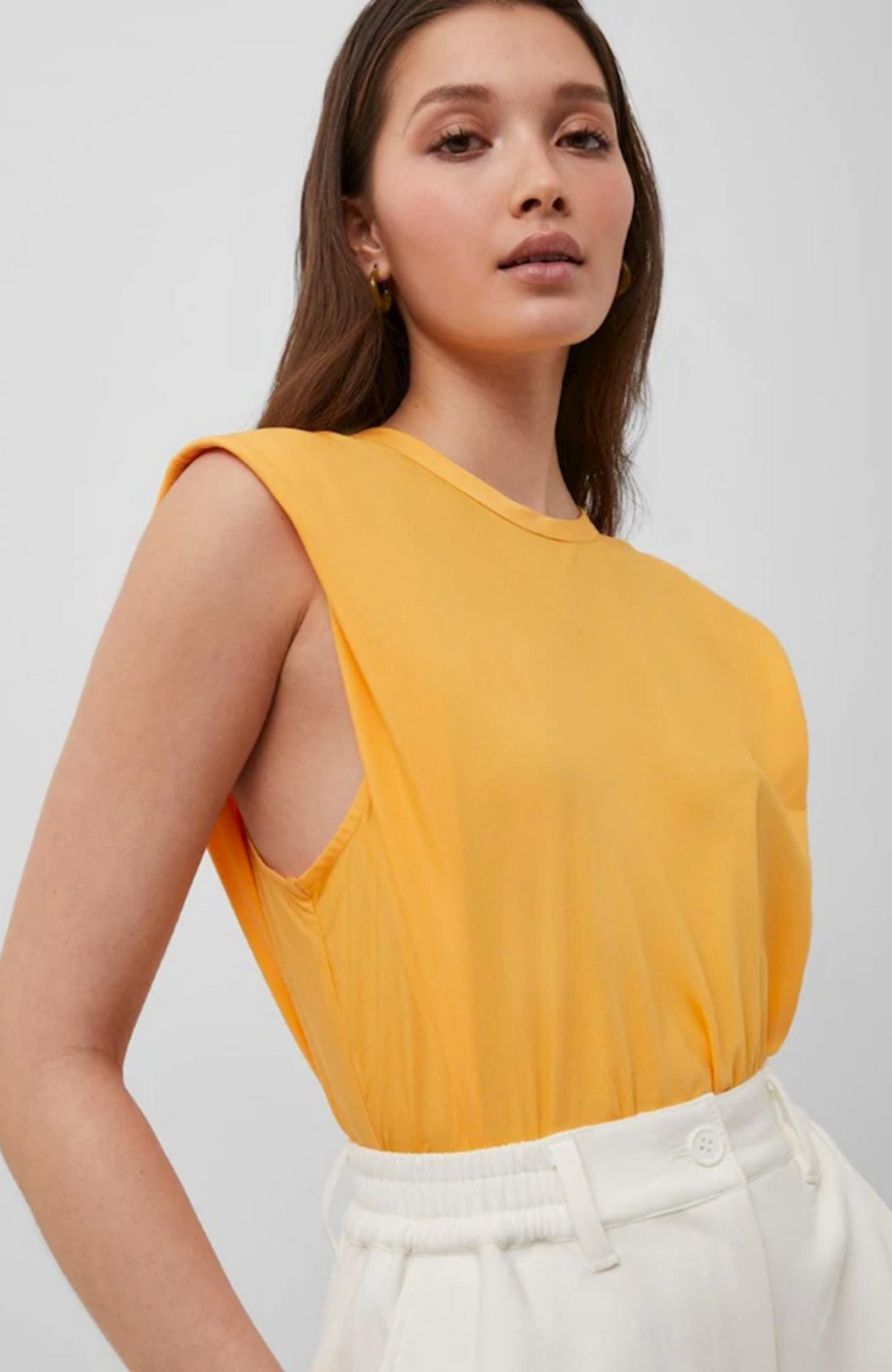 French Connection - Shoulder Pad Crepe Top