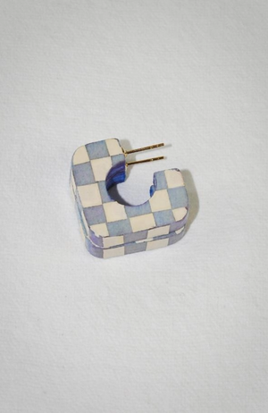 Binky & Lulu - Amalfi Blue Vintage Tile Hoops