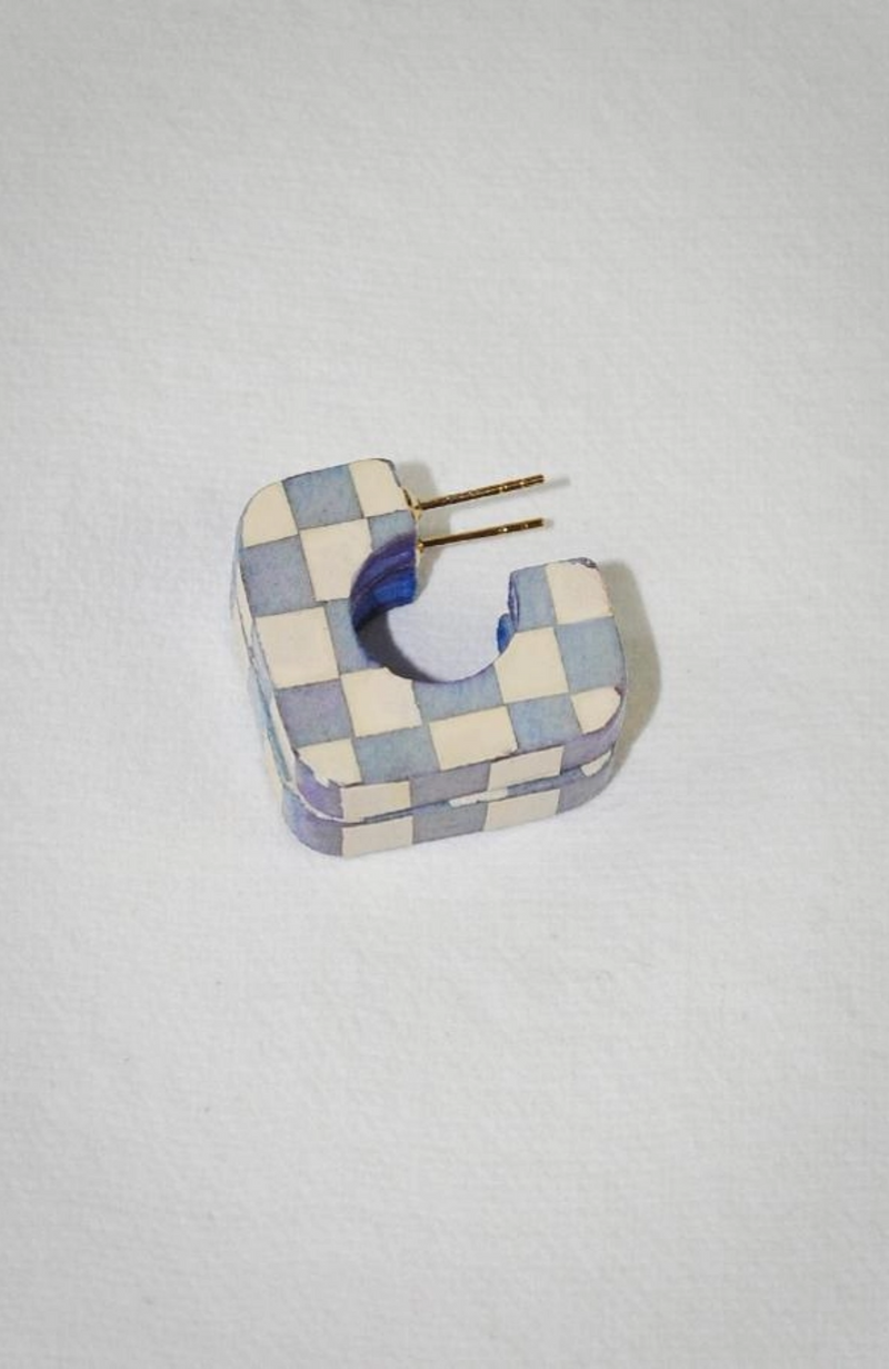 Binky & Lulu - Amalfi Blue Vintage Tile Hoops