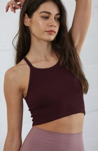 Seamless Ribbed Halter Neck Top